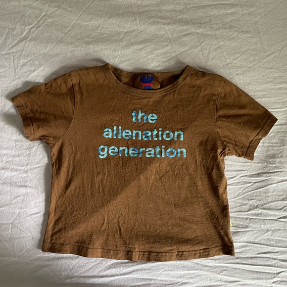Marc Jacobs Tops - Heaven by Marc Jacob’s Alienation Generation Brown Baby Tee | Y2K Grunge